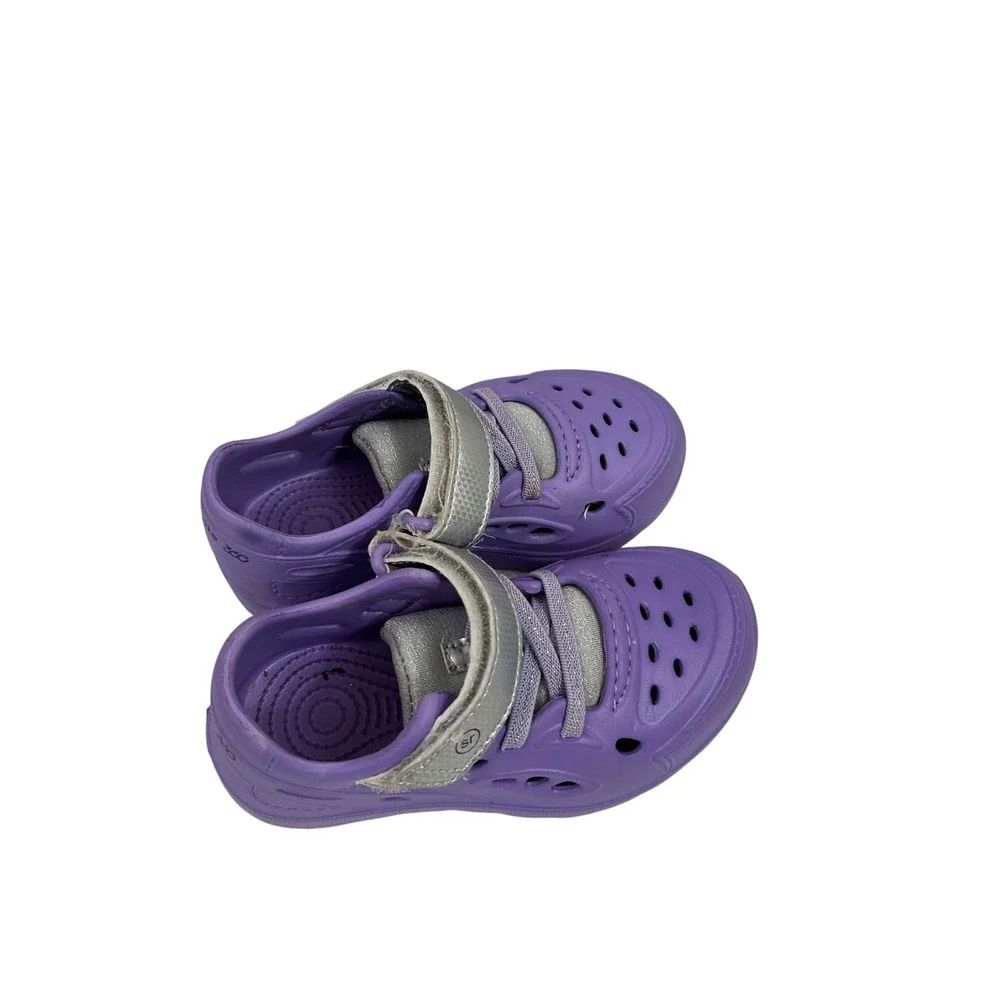 Stride Rite 360 Phibian Water Shoes Size 8 Purple Hook and Loop Kids Sneakers